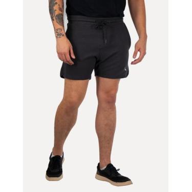 Imagem de Bermuda Reserva Masculina Moletom Malha Textura Waffle Preta, S/P