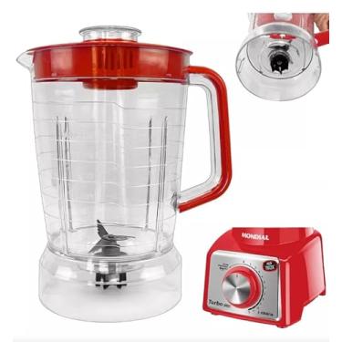 Imagem de Copo De Liquidificador Mondial Turbo Preto Acrílico L1000 L-1200 (Vermelho)