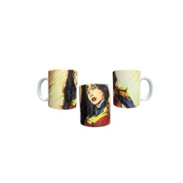 Imagem de Caneca Porcelana  da Mulher-Maravilha - Sublimação, Amarelo