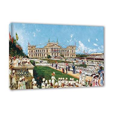 Imagem de Reprodução de pinturas a óleo famosas de Agustí Salinas Teruel em tela (festa escolar) pôsteres e impressões de arte abstrata. Reprodução em tela de arte de parede para decoração de casa, imagem 20 x