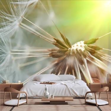 Imagem de Lcythiazole Mural de papel de parede de dente-de-leão, fotos fotográficas de dente-de-leão de alta definição, para sala de estar, quarto de menina, tamanho personalizável, adesivo removível