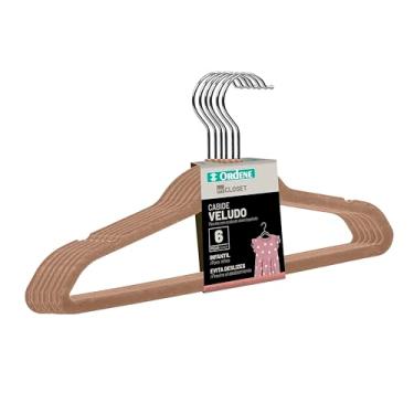 Imagem de Ordene - Cabide de Veludo Infantil com 6 unidades, Cor Bege, Linha My Closet
