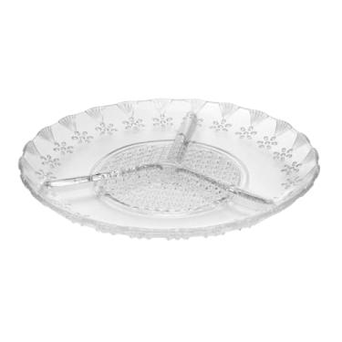 Imagem de LYOR - Petisqueira de Vidro com 3 Divisórias Floral 19,5cm
