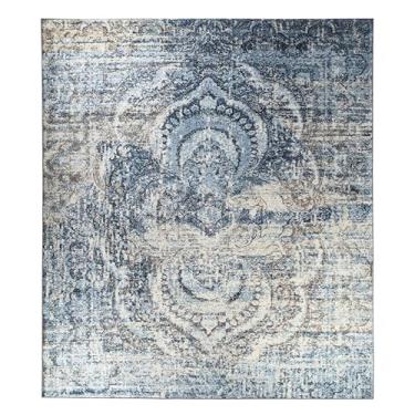 Imagem de Superior Tapete interno para área grande, tapetes laváveis, tapete moderno para sala de estar, quarto, entrada, cozinha, jantar, escritório, suporte de algodão, decoração de piso medalhão, coleção