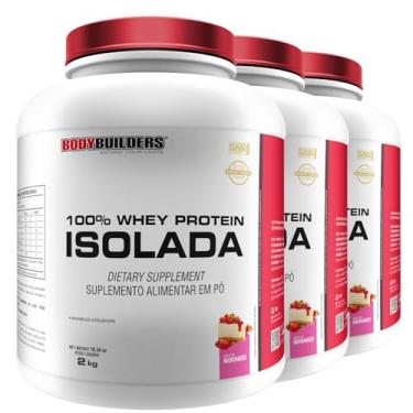 Imagem de Kit 3x Whey Protein 100% Isolada 2kg - Bodybuilders (Grande, Morango)