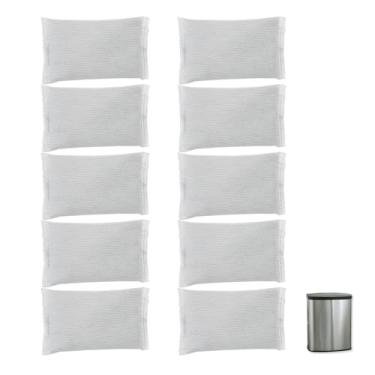 Imagem de Pacote com 10 refis de filtro absorvente de odor de carvão ativado (0,5 kg) para lixeiras iTouchless. Filtro de odor de lixeira - Sacos absorventes de odor de carvão, cada pacote com 4 cabe em uma
