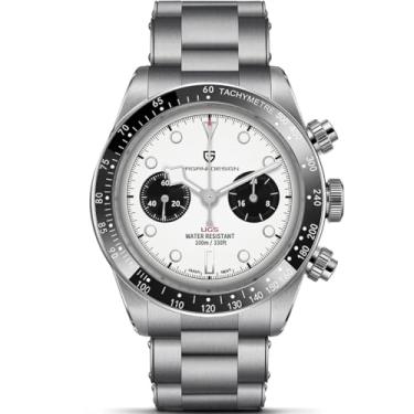 Imagem de LACZ DENTON Pagani Design 1718 Panda Dial Relógio masculino cronógrafo Japão VK64 Movimento Aço Stianless 100 m à prova d'água masculino moderno relógio casual, Branco-1