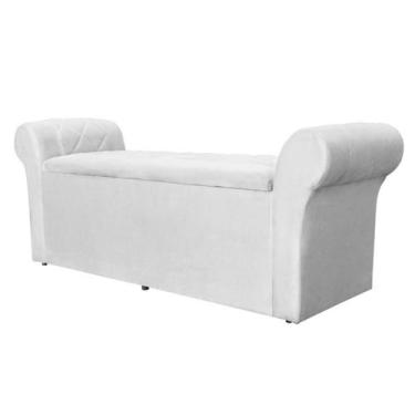 Imagem de Calçadeira Sapatos Baú Cancun Estofada 90cm Solteiro Suede - Fina Mobí