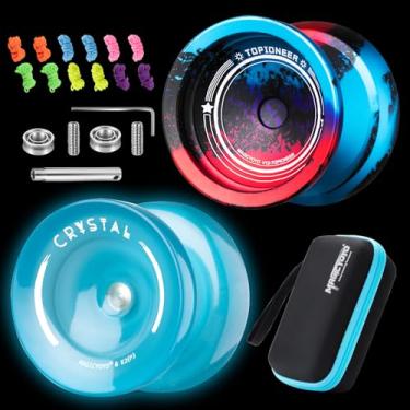 Imagem de MAGICYOYO Pacote De Ioiô Metal Finger Spin Yoyo V12 + Plástico K2, Responsivo Para Crianças 8 A 12 Anos, Profissional Adultos, Ioiôs Função Dupla Com Kit Rolamento