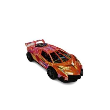 Imagem de Carrinho de Brinquedo Cintilante Com Fricção 16cm - NoBrand, Laranja