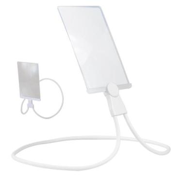 Imagem de Lupa de Pescoço Leitura Aumento 5x Haste Flexivel Maos Livres Apoio Me