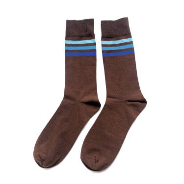Imagem de Meia Social Masculina Basic+ Algodão Marrom com Azul