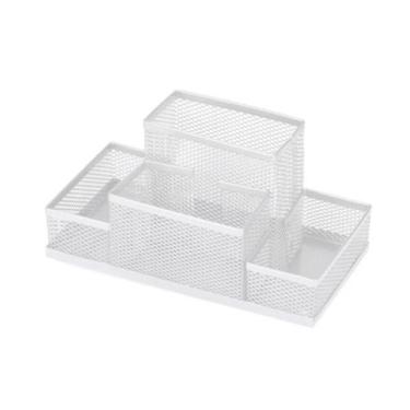 Imagem de Porta Lápis Caneta Clips Lembrete Aramado Gv Office Branco 4 Divisória