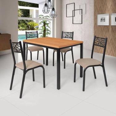 Imagem de Conjunto Jade Flex 110cm Tampo Laminado com 4 Cadeiras - Ciplafe