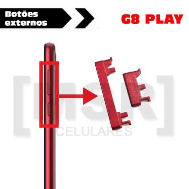Imagem de Botão externo power e volume celular MOTOROLA modelo G8 PLAY, VERMELHO