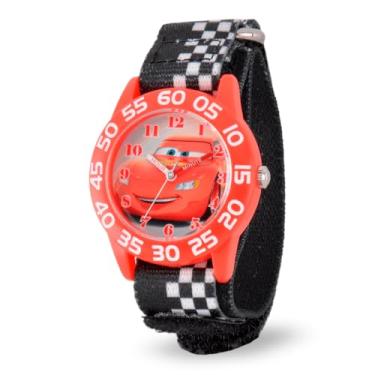 Imagem de Disney Relógio infantil de plástico W001679 Carros, pulseira de nylon xadrez preta