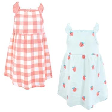 Imagem de Hudson Baby Vestidos de algodão para bebês e meninas, Gingham Berry, 3-6 Meses