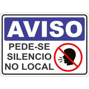 Imagem de Adesivo placa aviso sinalização atenção silencio 15x21 cm ou 21x30cm a