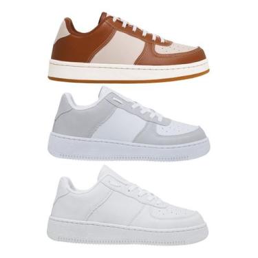 Imagem de Kit 3 Pares Tênis Sneakers Casual Force Unissex Blogueira - NoBrand, C