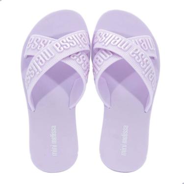 Imagem de Tamanco Mini Melissa M Lover Slide Infantil Lilas Holografico