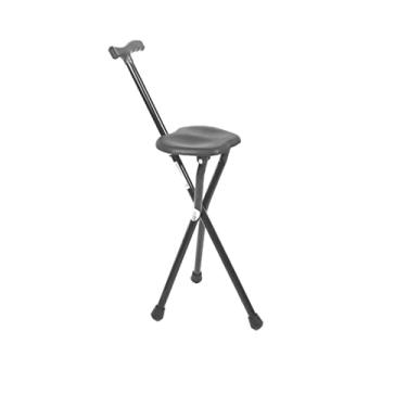 Imagem de PEPE Mobility - Cadeira dobrável de bengala (altura 86,9 cm, não ajustável), bengala de caminhada dobrável com assento para adultos, bengala dobrável de viagem para mulheres, bengala de alumínio para