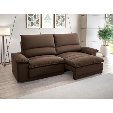 Imagem de Sofá Plaza 2,00m com Molas no Assento Retrátil e Reclinável Velosuede - NETSOFAS