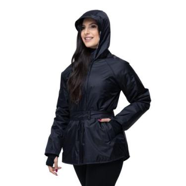 Imagem de Jaqueta Neve Impermeável Com Manga Raglã Feminina - Babydoo, Preto, G