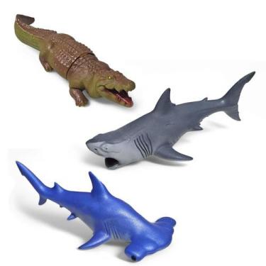 Imagem de Kit Boneco Vinil Animais Marinhos Predadores Super Realistas - Cometa