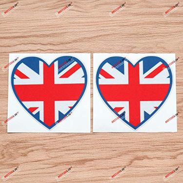 Imagem de 3S MOTORLINE 2X Refletivo 4" Heart Love UK Bandeira britânica União Adesivo Decalque Adesivo Carro Vinil