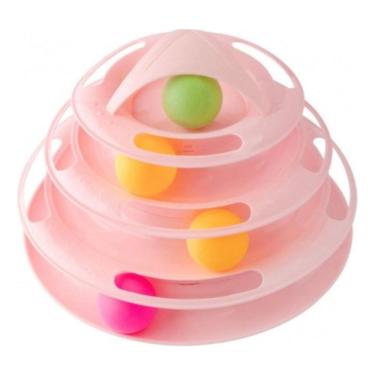 Imagem de Brinquedo Interativo Torre Para Gatos 4 Níveis Rosa
