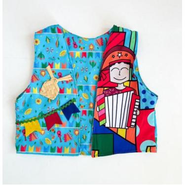 Imagem de Colete Infantil Caiprira Para Festa Junina Dupla Face Quadrilha BK23 -