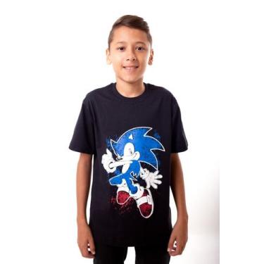Imagem de Camiseta Sonic Infantil Camisa Estampada Jogo Game Básica - Glev.Conce