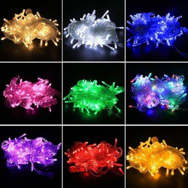 Imagem de Luminárias Decorativas - Kit com 4 Rolos de 10m (100 LEDs cada) - Para Festas - 110 Volts (2,mone/amarelo)