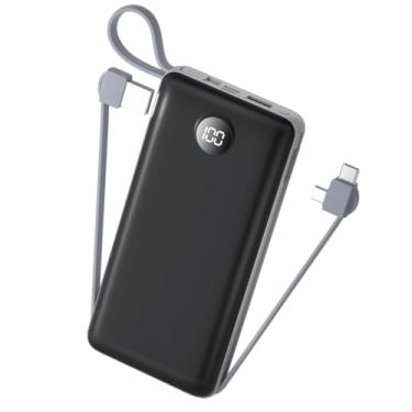 Imagem de Carregador Portátil Power Bank 20000mah - Turbo Universal Com Display Digital E USB Rápido Potente Original (Preto)