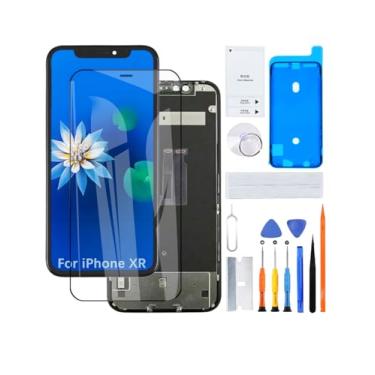 Imagem de Tela para iPhone XR A2105 A1984 A2107 A2108 Substituição de tela LCD 3D Touch Full HD Touch Screen ID digitalizador conjunto de moldura, adesivo impermeável, kits de reparo