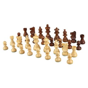 Imagem de Morrigano Peças de xadrez de madeira ponderadas, rei de 6,3 cm, apenas peças, sem tabuleiro