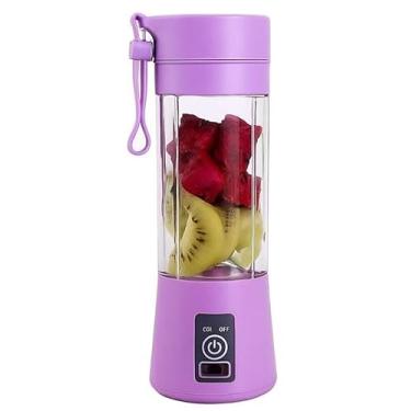 Imagem de Liquidificador Portátil 420ml Mini Mixer Recarregável USB – Coqueteleira Elétrica 6 Lâminas, Sem Fio, Garrafa Squeeze com Tampa – Para Suco, Vitaminas e Coquetéis (Rosa)