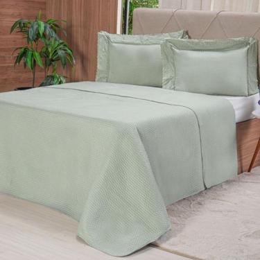 Imagem de Kit Colcha Bordado Inglês King - Bene Casa, King, BRUMA AZUL