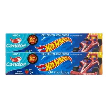 Imagem de Kit 2x Gel Dental Marvel HotWheels Sabor Morango - Condor