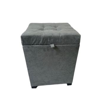 Imagem de Puff Baú Siena 36x36x47 em Suede Cinza – Elegância e Conforto