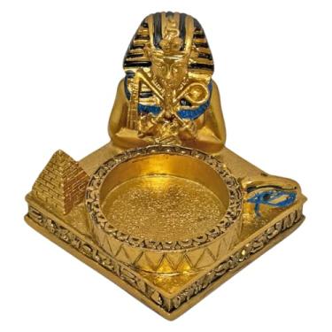Imagem de Incensário E Castiçal Faraó Bastet Nefertiti Resina Dourado (Faraó)