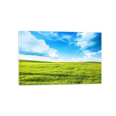 Imagem de Paisagens Pintura em Tela-Nuvens campo-Arte Parede Natureza-Pôster Decoração Sala de Estar Banheiro 20x30cm Tela Embrulhada