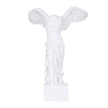 Imagem de MotiveTech Feng Shui de Samotrácia Estátua Da Deusa Grega Ruína Poliresina Presente Artefato Branco Ornamento para Mesa Decoração de Casa, Branco, 10x15cm