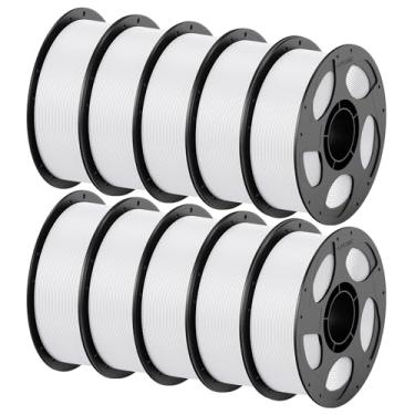 Imagem de ANYCUBIC Pacote de filamento PETG de 1,75 mm, filamento de impressora 3D, precisão dimensional +/- 0,02 mm, resistência excepcional, carretel reutilizável de 1 kg, branco de 10 kg