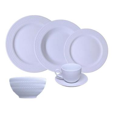 Imagem de Jogo Jantar Chá C Bowl Tigela 36 Peças Chevron Porcelana Germer 6 Pess