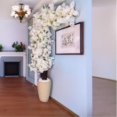 Imagem de Arvore Planta Artificial De Flores de Cerejeiras Branca 2mt - La Caza 