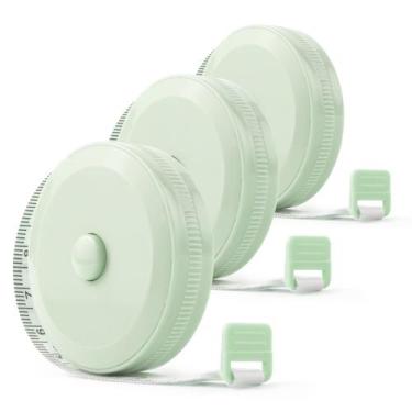 Imagem de Kit 3 Fita Métrica 150cm Automática De Costura Enfermagem - Hxt, Verde