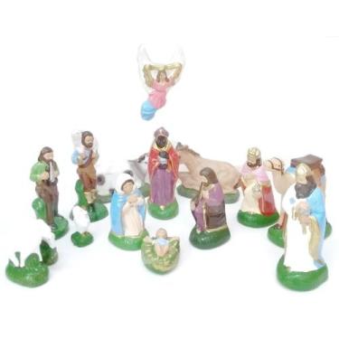 Imagem de Presépio Completo Gesso 10 Cm 15 Peças - Enfeite Natal - Evangelize