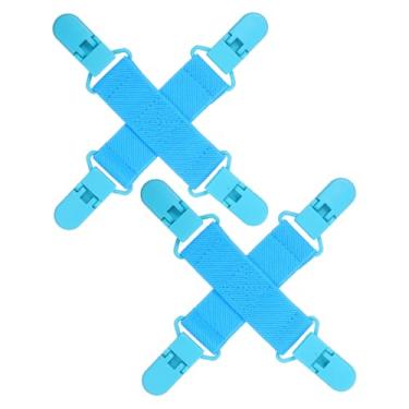 Imagem de Pacote com 2 lençóis de cama desembaraçantes para viagem, sem lavanderia, evita que os lençóis, cobertores, as capas se torçam, reduzem os emaranhados de roupa para lavadora e secadora, economiza