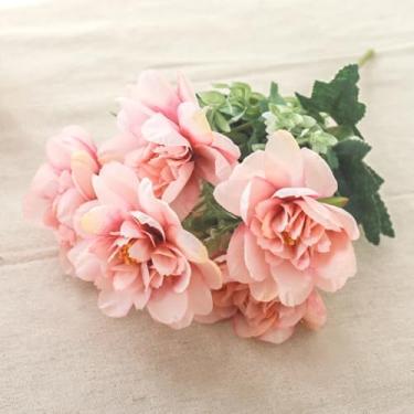 Imagem de Buquê de flores artificiais de orquídea, seda branca, decoração para casa, quarto, presente para jardim, arranjo de flores falsas faça você mesmo (rosa claro)